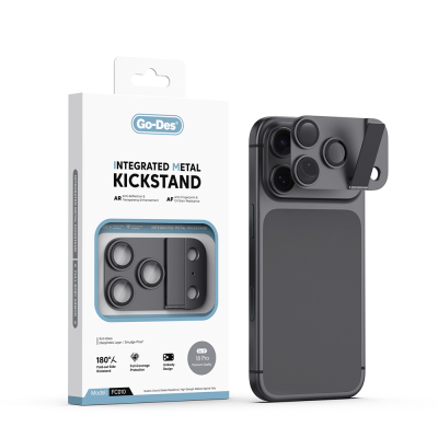 Apple iPhone 18 Pro Go Des CL-23 Anti-Reflective Camera Lens Protector with Stand Black