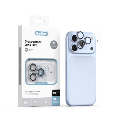 Apple iPhone 18 Pro Go Des FC011 Glass Armor Series Camera Lens Protector Açık Mavi