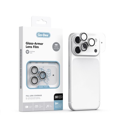 Apple iPhone 18 Pro Go Des FC011 Glass Armor Serisi Kamera Lens Koruyucu Gümüş