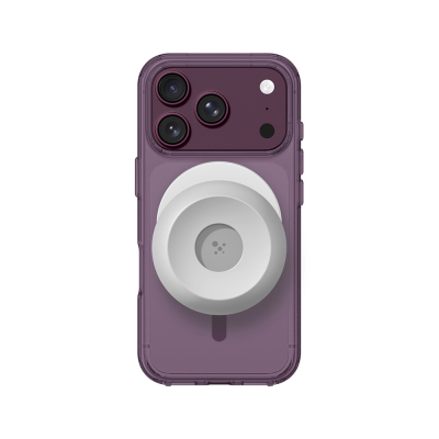 Apple iPhone 18 Pro Kılıf M-safe Özellikli AmazingThing Minimal Serisi Type-C Kulaklık ve Standlı Set Mor