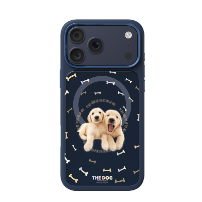 Apple iPhone 18 Pro Kılıf M-safe Şarj Özellikli 3D Baskılı Tasarım Mutural The Dog Serisi Kapak Lacivert