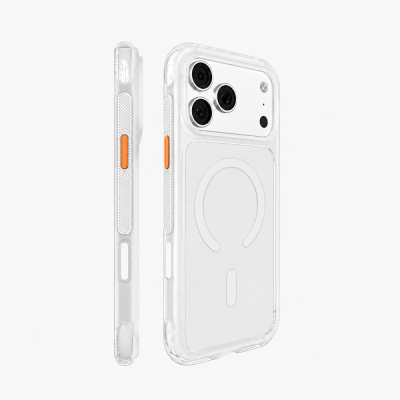 Apple iPhone 18 Pro Kılıf M-safe Şarj Özellikli Airbag Tasarımlı Mutural Air Shield Serisi Kapak Beyaz
