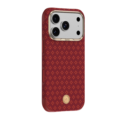Apple iPhone 18 Pro Kılıf M-Safe Şarj Özellikli Benks ArmorPro ArmorEdge X9 Serisi Kevlar Karbon Kapak Kırmızı
