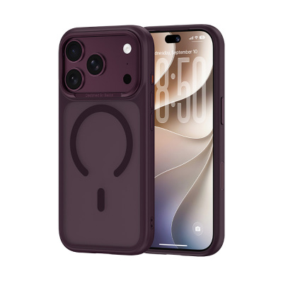 Apple iPhone 18 Pro Kılıf M-Safe Şarj Özellikli Benks Mist C-Magnet Yeni Seri Kapak Bordo