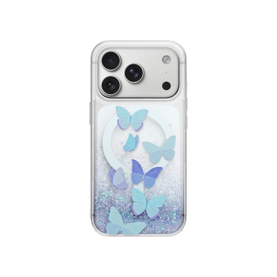 Apple iPhone 18 Pro Kılıf M-safe Şarj Özellikli Coehl Waterfall Aria Kapak Mavi
