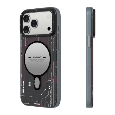 Apple iPhone 18 Pro Kılıf M-safe Şarj Özellikli Kamera Denetim Butonlu Youngkit Technology Serisi Kapak Kırmızı