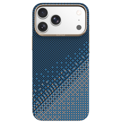 Apple iPhone 18 Pro Kılıf M-safe Şarj Özellikli Raptic Aramid Skin Serenity Serisi Karbon Kapak Lacivert
