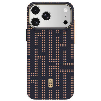 Apple iPhone 18 Pro Kılıf M-safe Şarj Özellikli Raptic Aramid Skin Serisi Karbon Kapak Lacivert