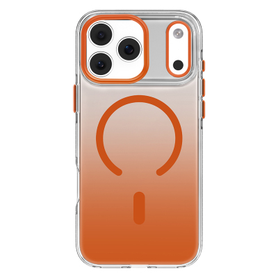 Apple iPhone 18 Pro Kılıf M-safe Şarj Özellikli Sararmaya Karşı Dayanıklı Mutural Icesense Serisi Kapak Turuncu