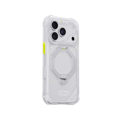 Apple iPhone 18 Pro Kılıf M-safe Şarj Özellikli Standlı Skinarma Saturn Kapak Beyaz