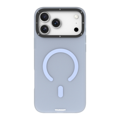 Apple iPhone 18 Pro Kılıf M-safe Şarj Özellikli Youngkit Hidden Sand Serisi Kapak Mavi