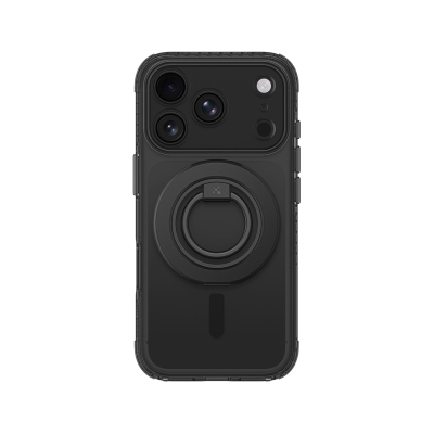 Apple iPhone 18 Pro Kılıf M-safe Şarj Özellikli Yüzük Standlı Amazingthing Titan Pro Grip Ring Serisi Kapak Siyah