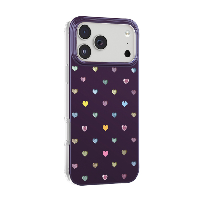 Apple iPhone 18 Pro Kılıf M-Safe Şarj Özellikli Zore Paris Axen Sert PC Kapak Mürdüm