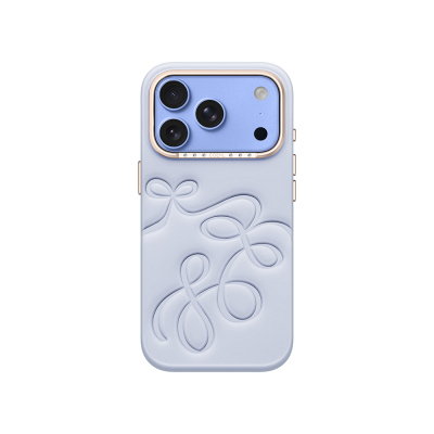 Apple iPhone 18 Pro Kılıf Oyma Desenli Arka Yüzey Coehl Cloude Kapak Mavi