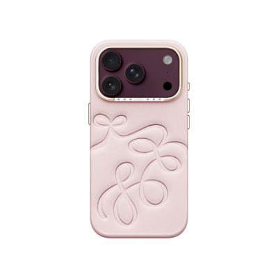 Apple iPhone 18 Pro Kılıf Oyma Desenli Arka Yüzey Coehl Cloude Kapak Açık Pembe