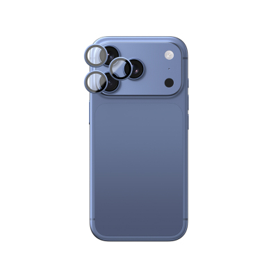 Apple iPhone 18 Pro Max Amazingthing Radix Vision Parlama Önleyici Kamera Lens Koruyucu + Kolay Uygulama Aparatlı Mavi