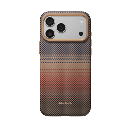 Apple iPhone 18 Pro Max Case M-safe Charging Feature Pitaka Tactile Woven Sunset-Moonrise Aramid Series Summa Cover Brown