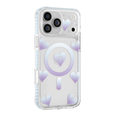 Apple iPhone 18 Pro Max Case M-Safe Charging Feature Zore Paris Elvo Hard PC Cover Blue