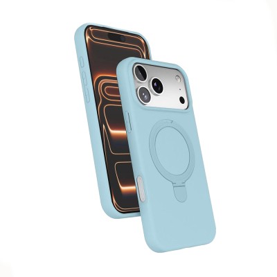 Apple iPhone 18 Pro Max Case M-safe Charging Stand Zore Samara Cover Blue