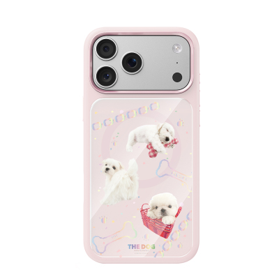 Apple iPhone 18 Pro Max Case with M-safe Charging Feature, 3D Printed Design, Mutural The Dog Series Cover Pink