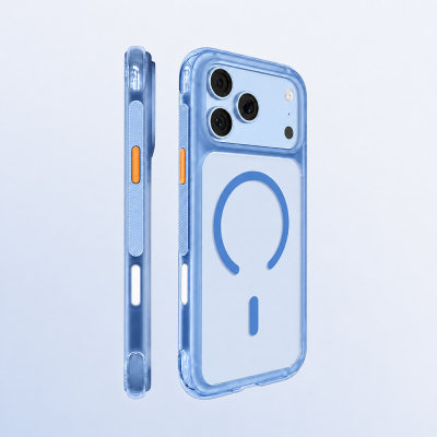 Apple iPhone 18 Pro Max Case with M-safe Charging Feature and Airbag Design, Mutural Air Shield Series Cover Açık Mavi