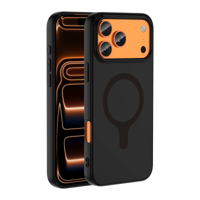 Apple iPhone 18 Pro Max Case with M-Safe Charging Feature - Zore Aris Silicone Cover Black