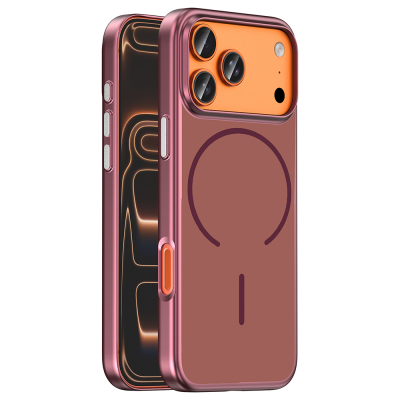 Apple iPhone 18 Pro Max Case with M-Safe Charging Feature, Zore Lora PC Cover Plum