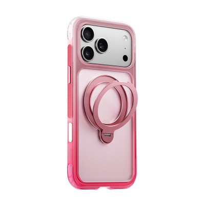 Apple iPhone 18 Pro Max Case Wiwu AS-204 AeroShield Aurora Ultra Series M-safe Charging Enabled Airbag Designed Stand Cover Pink
