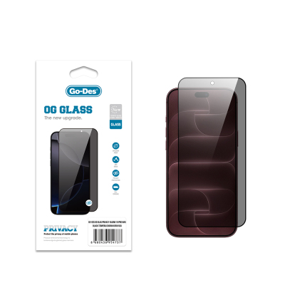 Apple iPhone 18 Pro Max Go Des OG Glass Privacy Anti-Static Tempered Glass Screen Protector Black