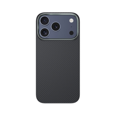 Apple iPhone 18 Pro Max Kılıf Karbon Fiber M-safe Şarj Özellikli Benks Armor Air Yükseltimiş Kamera Çerçevesi C1 600D Kevlar Kapak Siyah