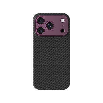 Apple iPhone 18 Pro Max Kılıf M-safe Şarj Özellikli 1500D Aramid Fiber Lens Korumalı Amazingthing Titan Max Serisi Karbon Kapak Mor