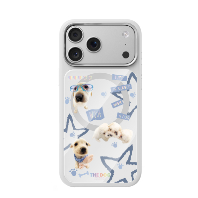 Apple iPhone 18 Pro Max Kılıf M-safe Şarj Özellikli 3D Baskılı Tasarım Mutural The Dog Serisi Kapak Beyaz