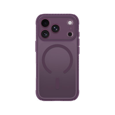 Apple iPhone 18 Pro Max Kılıf M-Safe Şarj Özellikli Airbag Tasarımlı AmazingThing Titan Pro Lens Serisi Kapak Mor