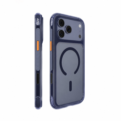 Apple iPhone 18 Pro Max Kılıf M-safe Şarj Özellikli Airbag Tasarımlı Mutural Air Shield Serisi Kapak Lacivert