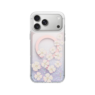 Apple iPhone 18 Pro Max Kılıf M-safe Şarj Özellikli Coehl Waterfall Isla Kapak Şeffaf-Mor