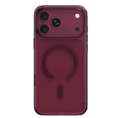 Apple iPhone 18 Pro Max Kılıf M-Safe Şarj Özellikli Raptic Air Clear Serisi Airbagli Kapak Bordo
