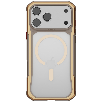 Apple iPhone 18 Pro Max Kılıf M-Safe Şarj Özellikli Raptic Shield Evo Serisi Airbagli Kapak Gold