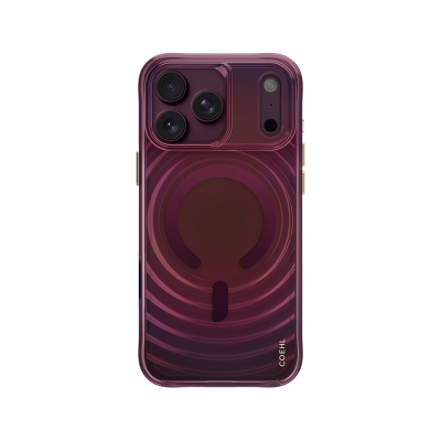 Apple iPhone 18 Pro Max Kılıf M-safe Şarj Özellikli Renk Geçişli Coehl Vela Kapak Bordo