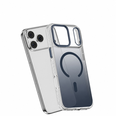 Apple iPhone 18 Pro Max Kılıf M-safe Şarj Özellikli Sararmaya Karşı Dayanıklı Mutural Icesense Serisi Kapak Lacivert