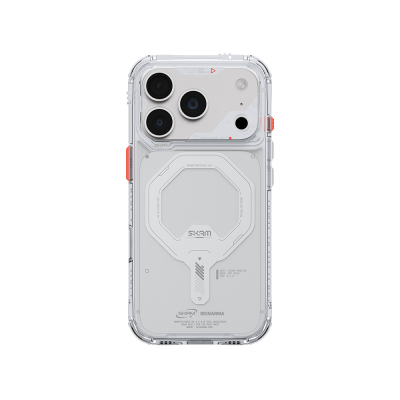 Apple iPhone 18 Pro Max Kılıf M-safe Şarj Özellikli Şeffaf Airbag Tasarımlı Skinarma Saido Mag-Charge Kapak Şeffaf