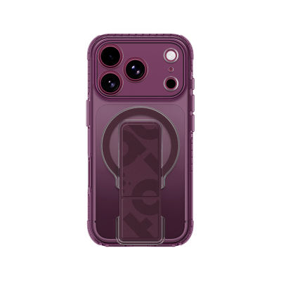 Apple iPhone 18 Pro Max Kılıf M-safe Şarj Özellikli Standlı Amazingthing Titan Pro Grip Stand Serisi Kapak Mor