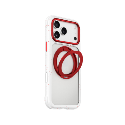 Apple iPhone 18 Pro Max Kılıf M-safe Şarj Özellikli Wiwu AA-203 AeroArmor Ultra Serisi Airbag Tasarımlı Standlı Kapak Beyaz