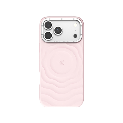 Apple iPhone 18 Pro Max Kılıf M-safe Şarj Özellikli Wiwu Magic Merry Blossom Drift Serisi Kapak Pembe