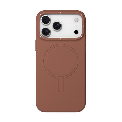 Apple iPhone 18 Pro Max Kılıf M-Safe Şarj Özellikli Youngkit Morandi Serisi Kapak Kahverengi