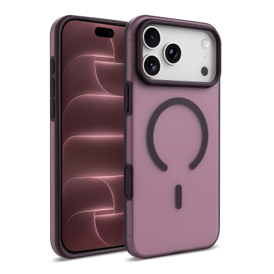 Apple iPhone 18 Pro Max Kılıf M-safe Şarj Özellikli Zore Kuin Kapak Bordo