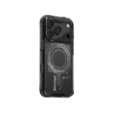 Apple iPhone 18 Pro Max Kılıf SkinArma M-safe Şarj Özellikli Airbag Tasarımlı Magma Kapak Füme