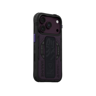 Apple iPhone 18 Pro Max Kılıf SkinArma M-safe Şarj Özellikli Airbag Tasarımlı Standlı Phantom Kapak Bordo