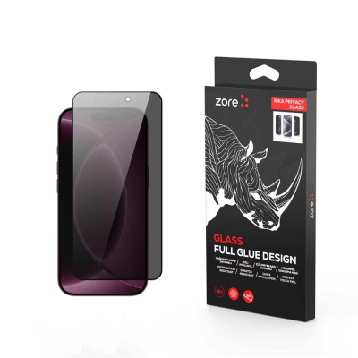 Apple iPhone 18 Pro Max Zore Rika Premium Privacy Tempered Glass Screen Protector Black