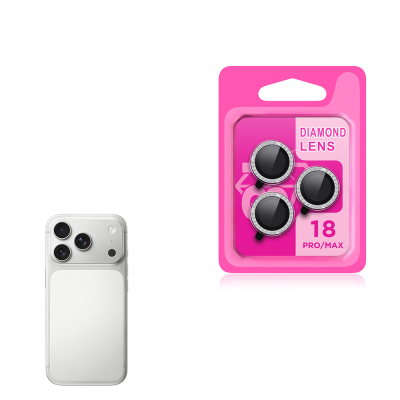 Apple iPhone 18 Pro Zore CL-06 Kamera Lens Koruyucu Titanyum-Gümüş