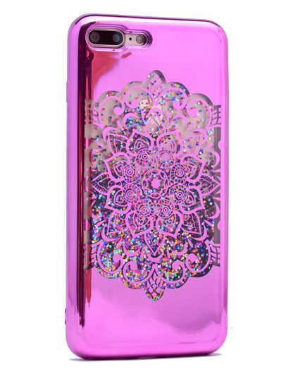 Apple iPhone 5 Kılıf Zore Lazer Çiçekli Sıvılı Silikon - 6